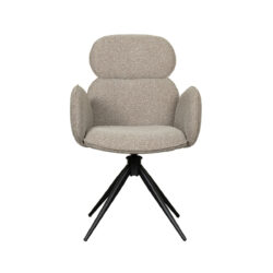 LABEL51 Eetkamerstoel Vidar - Naturel - Boucle - Black Frame
