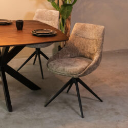 LABEL51 Eetkamerstoel Marlow - Hunter - Elite - Black Frame