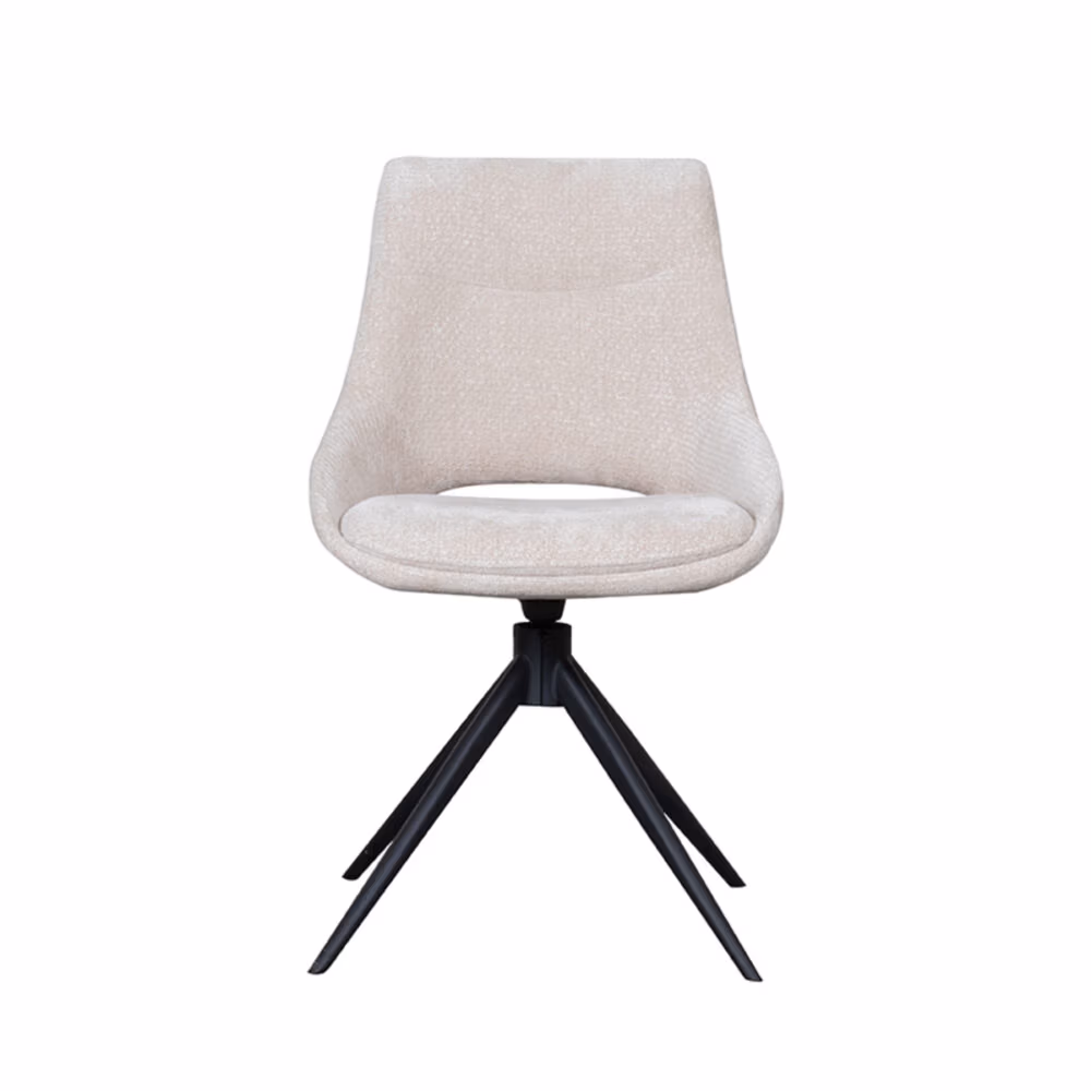 LABEL51 Eetkamerstoel Marlow - Naturel - Elite - Black Frame