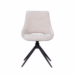 LABEL51 Eetkamerstoel Marlow - Naturel - Elite - Black Frame