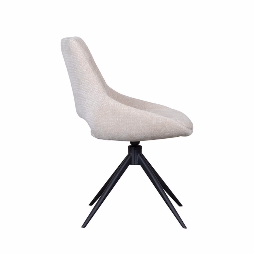 LABEL51 Eetkamerstoel Marlow - Naturel - Elite - Black Frame