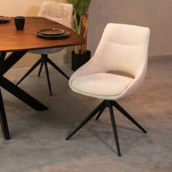 LABEL51 Eetkamerstoel Marlow - Naturel - Elite - Black Frame