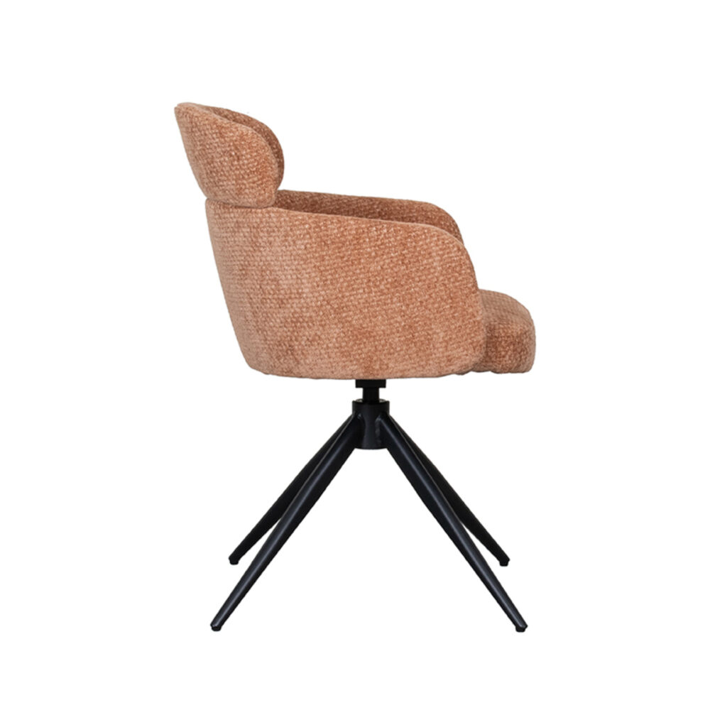 LABEL51 Eetkamerstoel Levi - Cognac - Elite - Black Frame