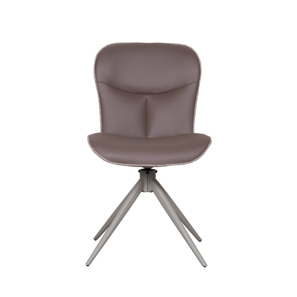 LABEL51 Eetkamerstoel Thorben - Bruin - Microfiber - Taupe Frame