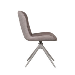 LABEL51 Eetkamerstoel Thorben - Bruin - Microfiber - Taupe Frame