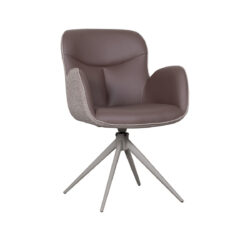LABEL51 Eetkamerstoel Lasse - Bruin - Microfiber - Taupe Frame