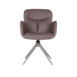 LABEL51 Eetkamerstoel Lasse - Bruin - Microfiber - Taupe Frame