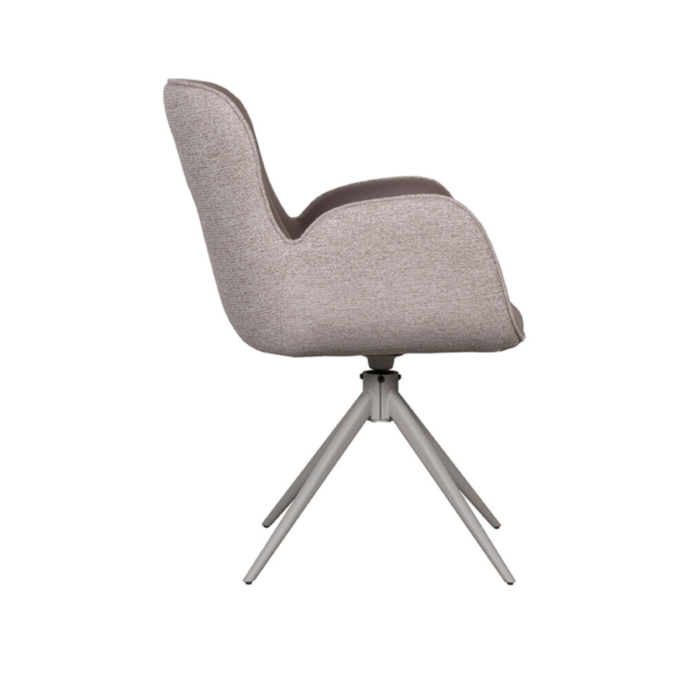 LABEL51 Eetkamerstoel Lasse - Bruin - Microfiber - Taupe Frame