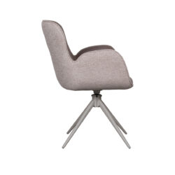 LABEL51 Eetkamerstoel Lasse - Bruin - Microfiber - Taupe Frame