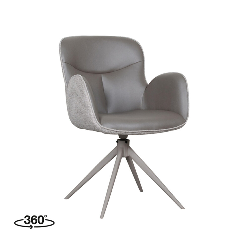 LABEL51 Eetkamerstoel Lasse - Forest - Microfiber - Taupe Frame
