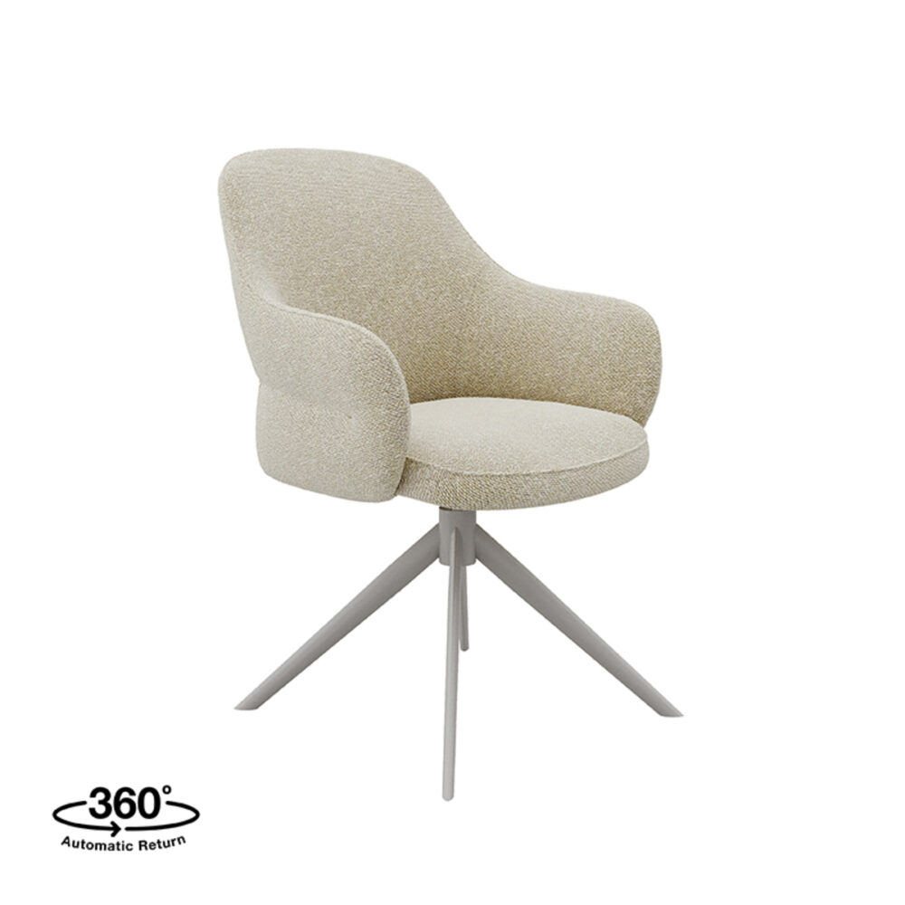 LABEL51 Eetkamerstoel Bern - Naturel - Boucle - Taupe Frame