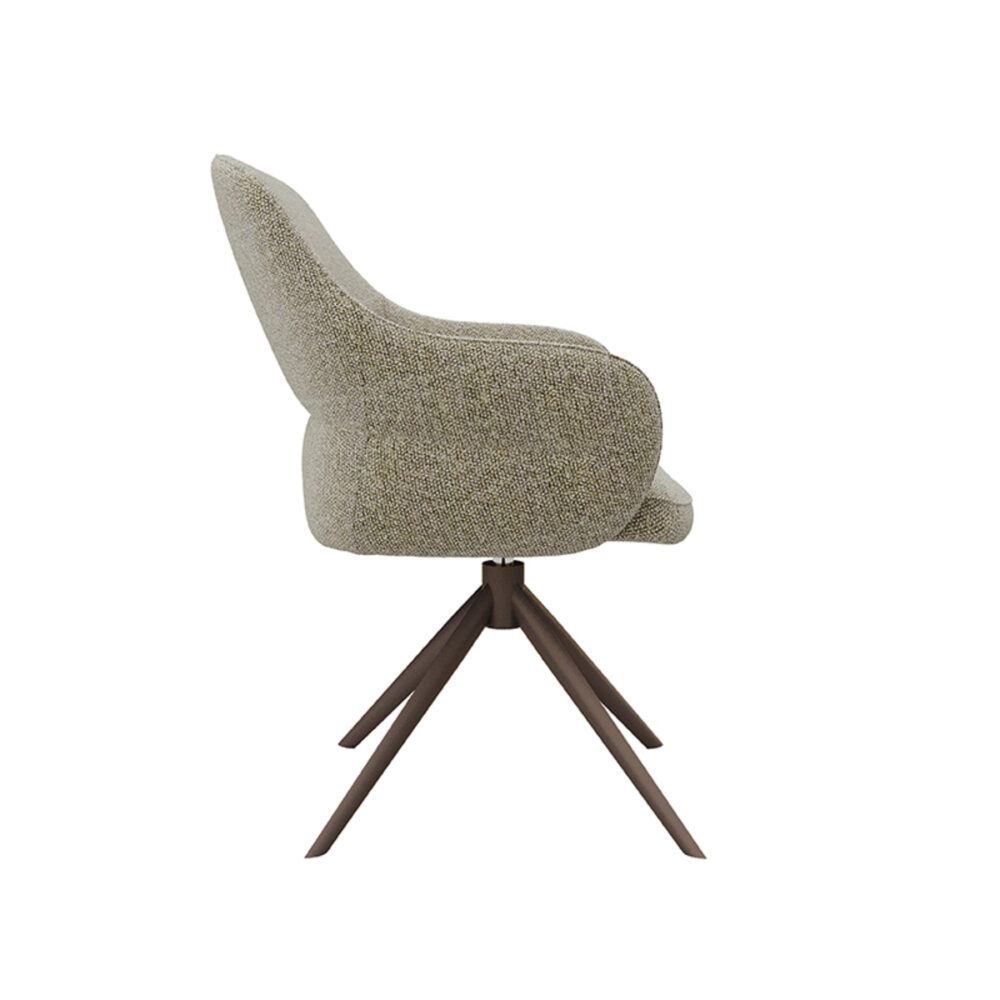 LABEL51 Eetkamerstoel Bern - Truffel grijs - Boucle - Bronze Frame