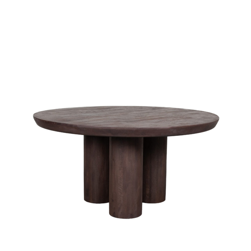 LABEL51 Eetkamertafel Olly - Espresso - Mangohout - 150 cm - Romd