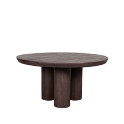 LABEL51 Eetkamertafel Olly - Espresso - Mangohout - 150 cm - Romd