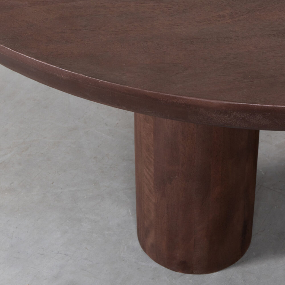 LABEL51 Eetkamertafel Olly - Espresso - Mangohout - 150 cm - Romd