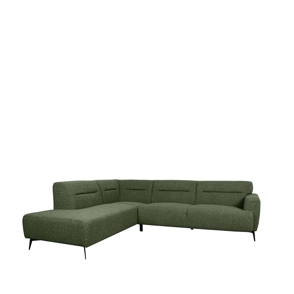 Zweefull hoekbank in groen stoffering van Mokana Meubelen, modern en comfortabel, perfect voor een stijlvolle zithoek.