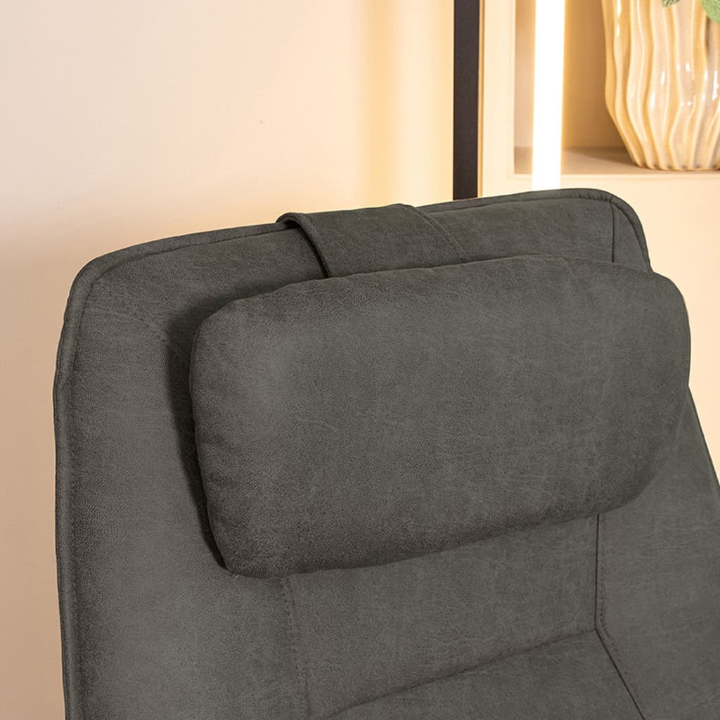 Zwarte hoofdsteun voor bank met hoogwaardige stof, modern design, comfortabel en stijlvol meubelstuk. Perfect voor een stijlvolle en praktische woonkamerinrichting.