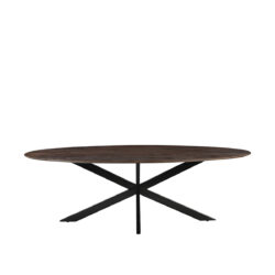 LABEL51 Eetkamertafel James - Espresso - Mangohout - 240 cm - Ovaal