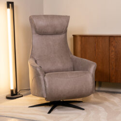 Fauteuil Lund - Taupe - Micro Suede - One Size
