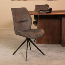 LABEL51 Eetkamerstoel Comfy - Antraciet - Cosmo - Black Frame