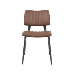 LABEL51 Eetkamerstoel Gusto - Bruin - PU-Leder - Black Frame