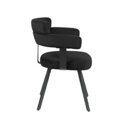 LABEL51 Eetkamerstoel Bardio - Zwart - Fluweel - Black Frame