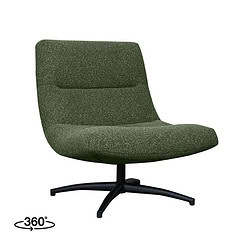 Hoekige groene lounge stoel met comfortabele zitting en rugleuning, moderne design fauteuil met draaipoot voor thuis en kantoor, hoogwaardige meubelkwaliteit.