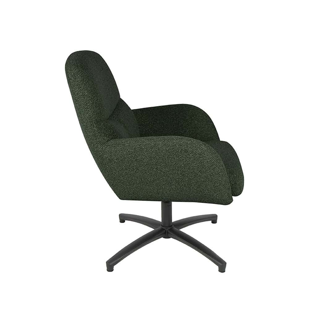 Elegante groene bureaustoel met comfortabele bekleding en verstelbare werking, perfect voor moderne werkruimtes en thuiskantoren.