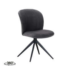 LABEL51 Eetkamerstoel Kimo - Antraciet - Cosmo - Black Frame