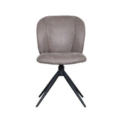 LABEL51 Eetkamerstoel Kimo - Taupe - Micro Suede - Black Frame