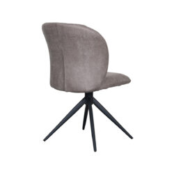 LABEL51 Eetkamerstoel Kimo - Taupe - Micro Suede - Black Frame