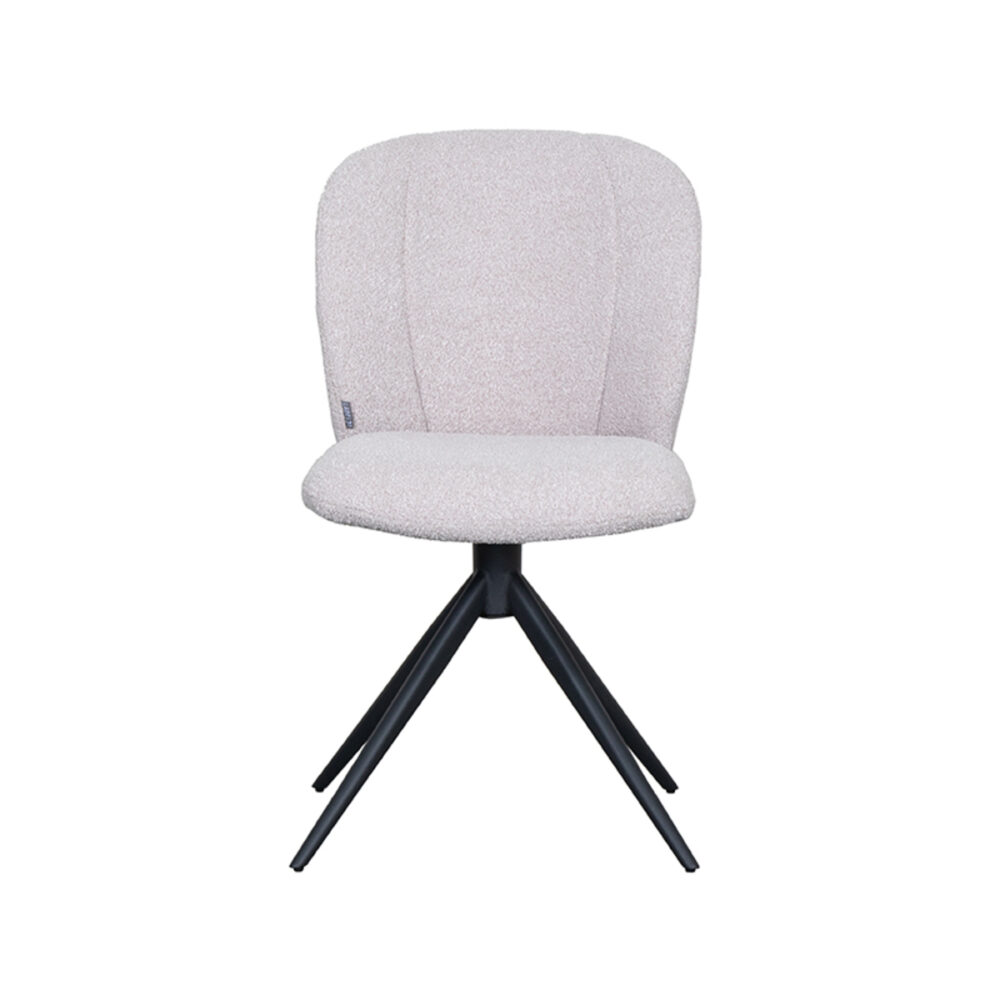 LABEL51 Eetkamerstoel Kimo - Naturel - Boucle - Black Frame