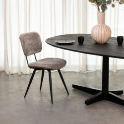 LABEL51 Eetkamerstoel Liva - Stone - Elite - Black Frame