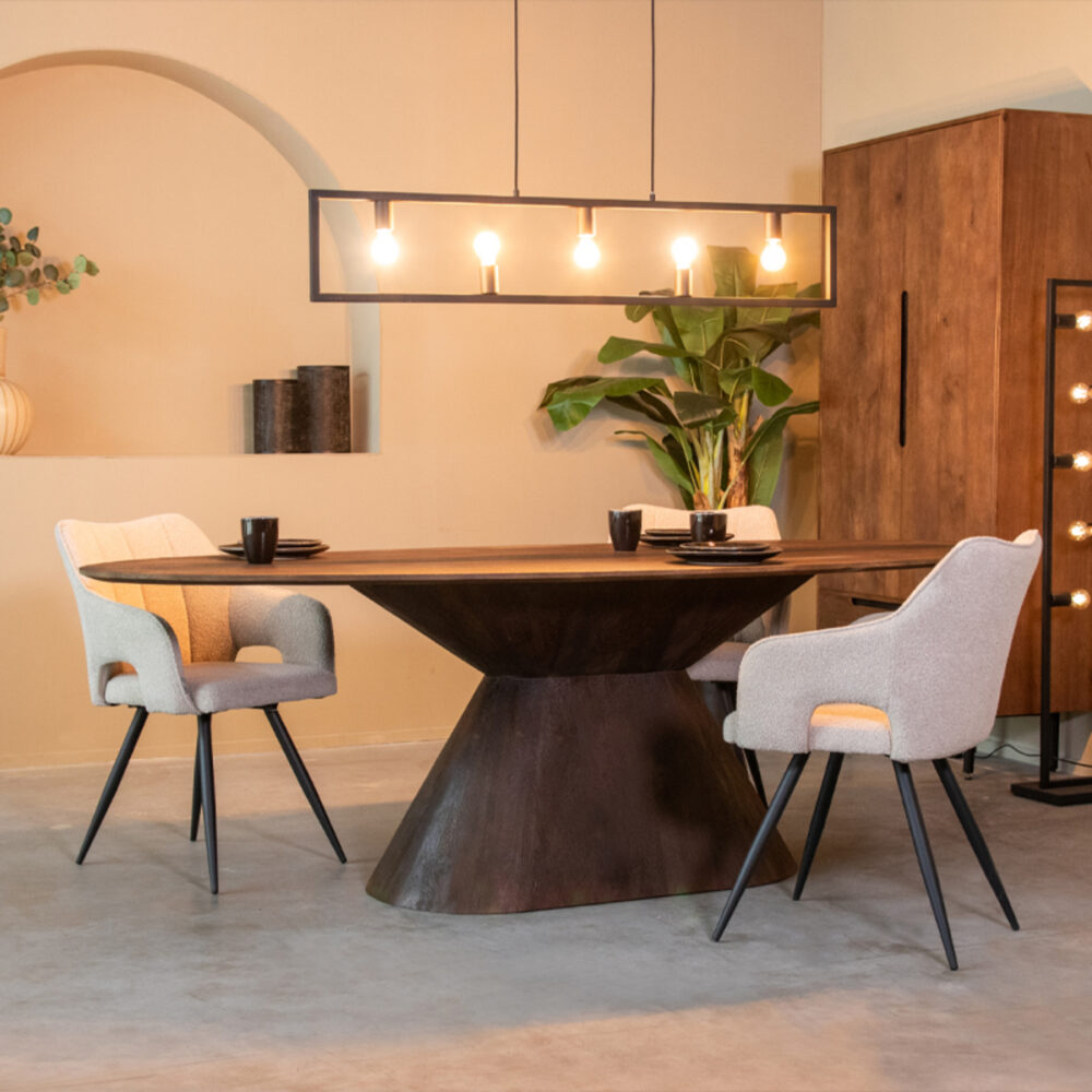LABEL51 Eetkamertafel Jagger - Espresso - Mangohout - 240x110 cm