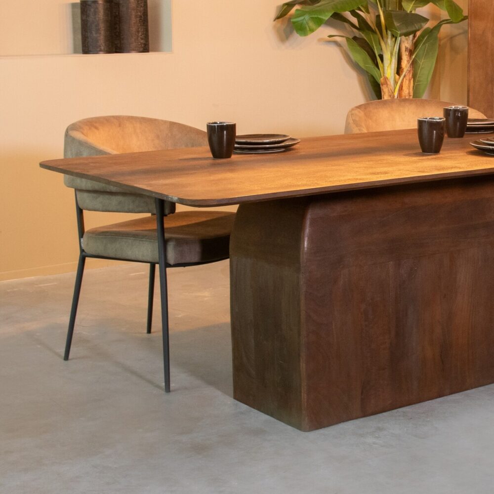 LABEL51 Eetkamertafel Owen - Espresso - Mangohout - 230x100 cm