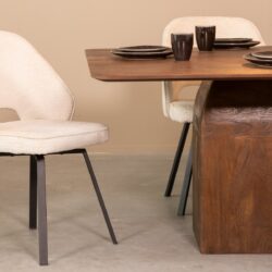 LABEL51 Eetkamertafel Ingo - Espresso - Mangohout - 130 cm - Rond