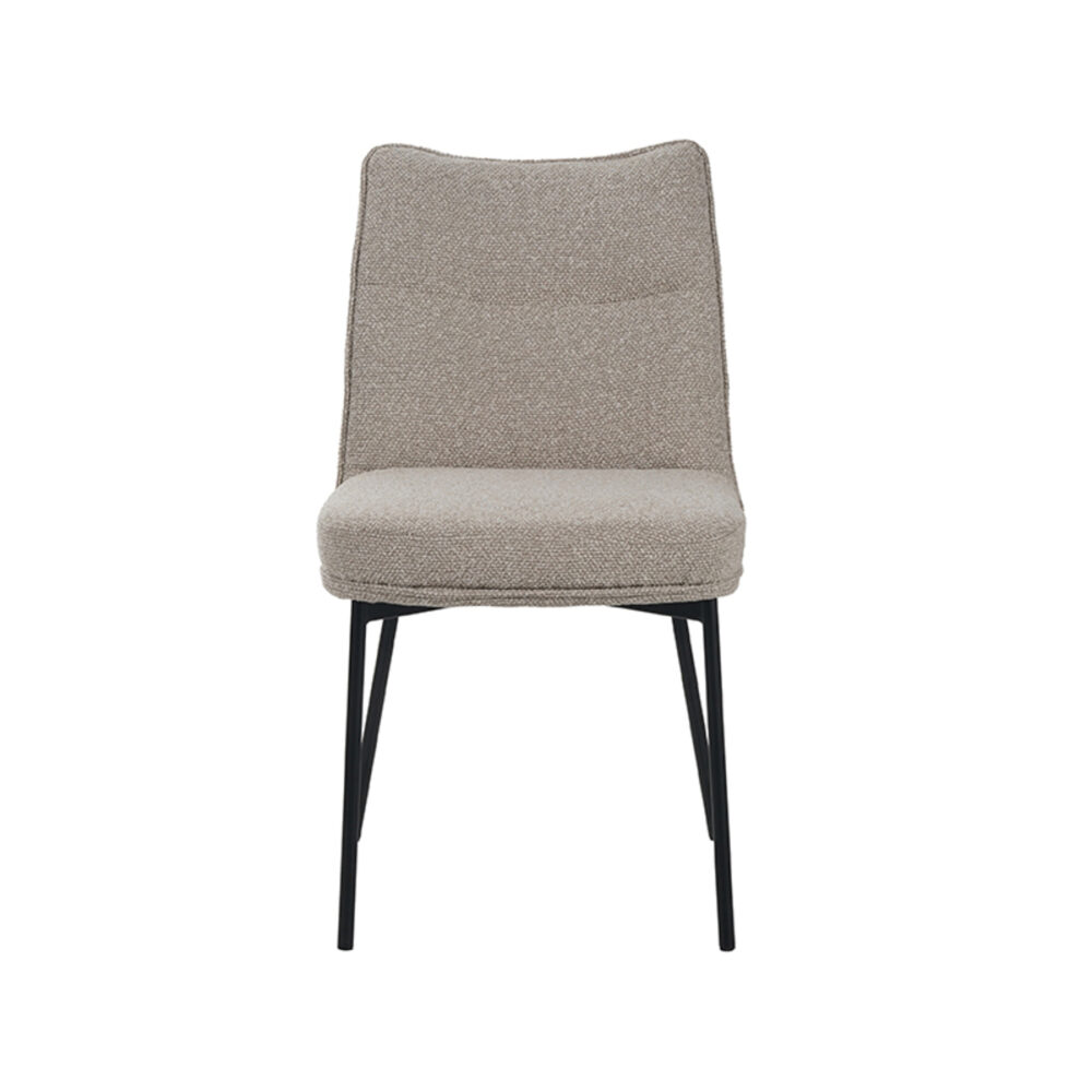 LABEL51 Eetkamerstoel Lennon - Naturel - Boucle - Black Frame