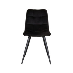 LABEL51 Eetkamerstoel Bistro - Zwart - Fluweel - Black Frame