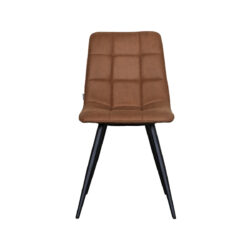 LABEL51 Eetkamerstoel Bistro - Cognac - Micro Suede - Black Frame