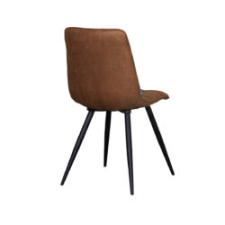 LABEL51 Eetkamerstoel Bistro - Cognac - Micro Suede - Black Frame