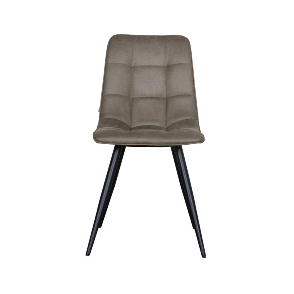 LABEL51 Eetkamerstoel Bistro - Taupe - Micro Suede - Black Frame