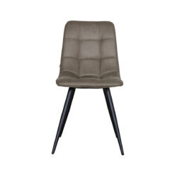 LABEL51 Eetkamerstoel Bistro - Taupe - Micro Suede - Black Frame