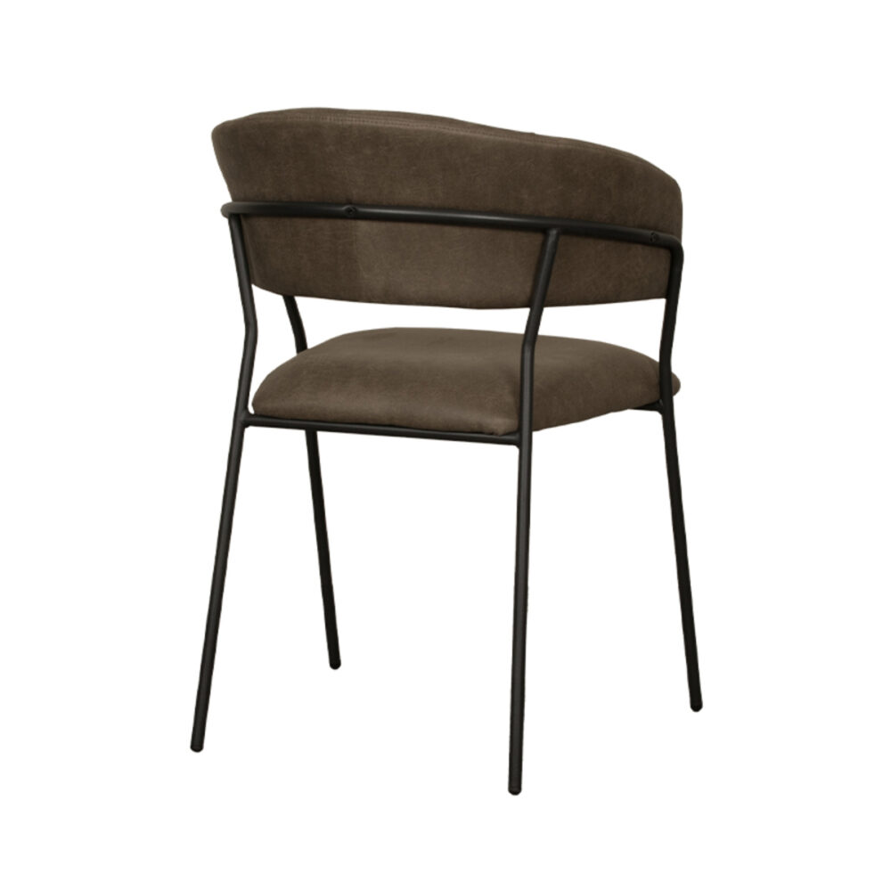 LABEL51 Eetkamerstoel Luuk - Moss - Micro Suede - Black Frame