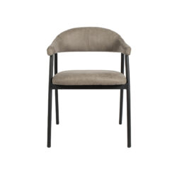 LABEL51 Eetkamerstoel Amaze - Taupe - Micro Suede - Black Frame