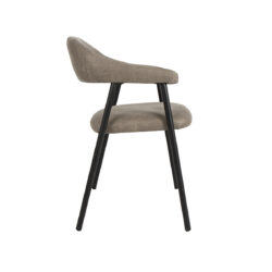 LABEL51 Eetkamerstoel Amaze - Taupe - Micro Suede - Black Frame