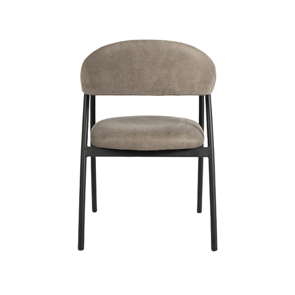LABEL51 Eetkamerstoel Amaze - Taupe - Micro Suede - Black Frame