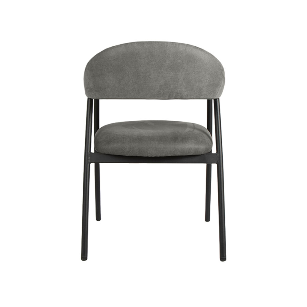 LABEL51 Eetkamerstoel Amaze - Antraciet - Micro Suede - Black Frame