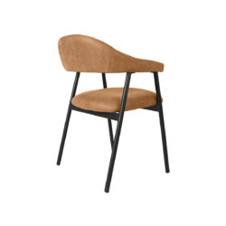 LABEL51 Eetkamerstoel Amaze - Cognac - Micro Suede - Black Frame
