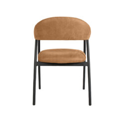 LABEL51 Eetkamerstoel Amaze - Cognac - Micro Suede - Black Frame