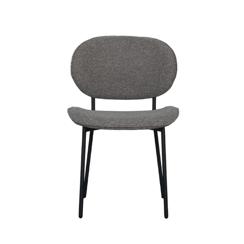 LABEL51 Eetkamerstoel Senn - Truffel grijs - Boucle - Black Frame